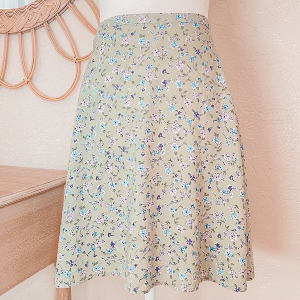 Vintage 90s Floral Cottage Coastal Grandma Girly Coquette Mini Skirt